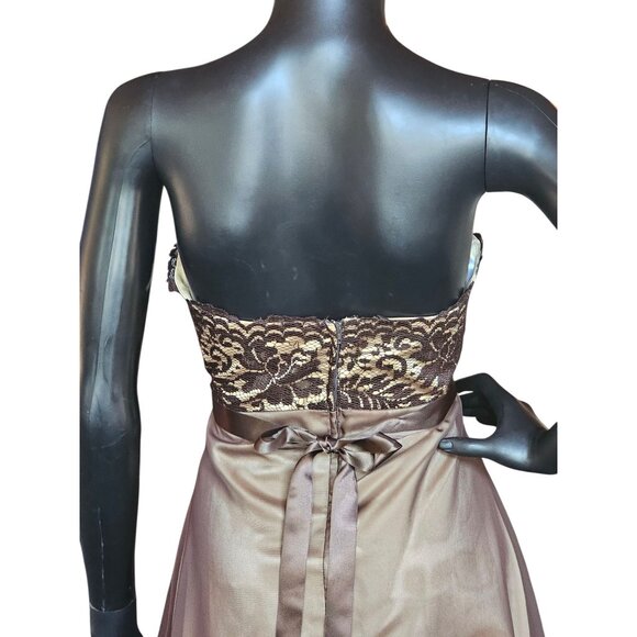 Chocolate/Gold Chiffon & Lace - Da Vinci - Picture 9 of 10